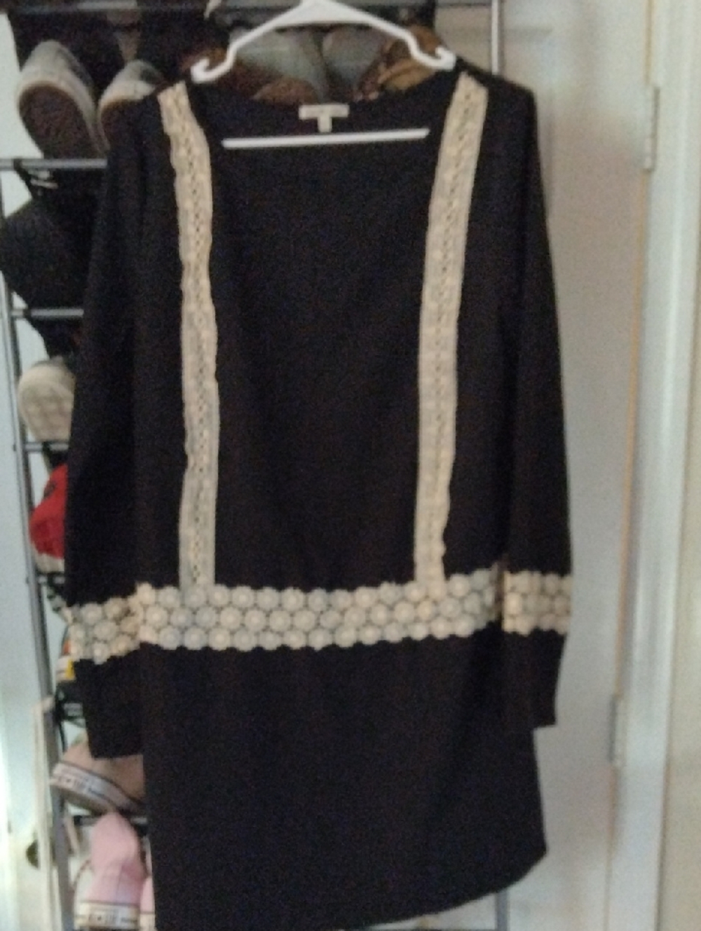 Charlotte Russe Black Dress with Cream Lace Trim
